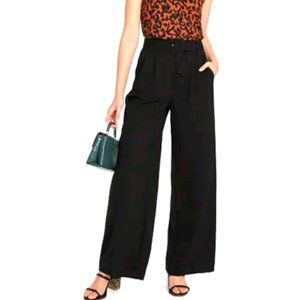 A NEW DAY black high waist wide leg belted trouser